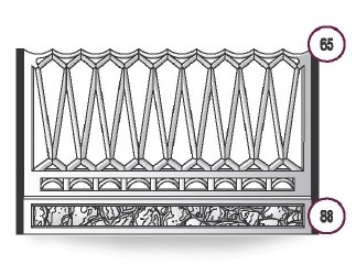 Одностороннее ограждение для забора №65 2000х1200х45 мм фото